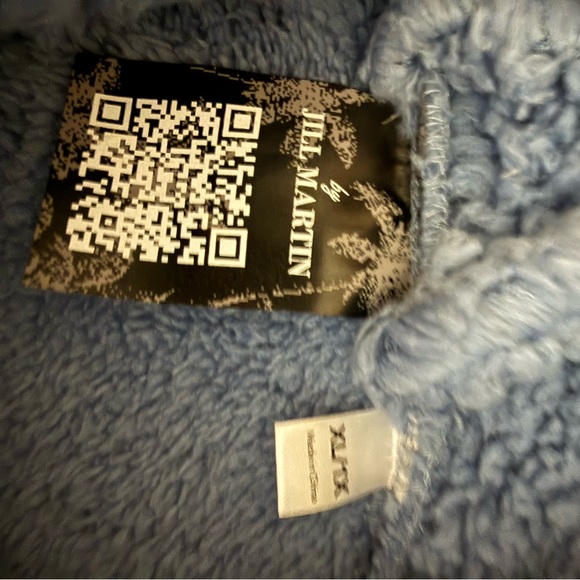 Jill Martin NWT Women’s icy Blue soft Faux Fur fleece Jacket With Hood Size xl - Picture 3 of 5